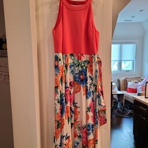 Floral halter neck long dress